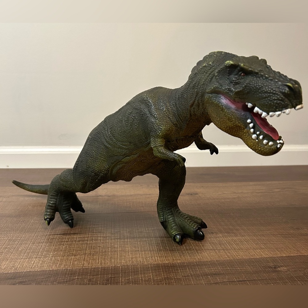 Large 22" Rubber Green T-Rex Dinosaur New Canna Animal Kingdom Foam Filled